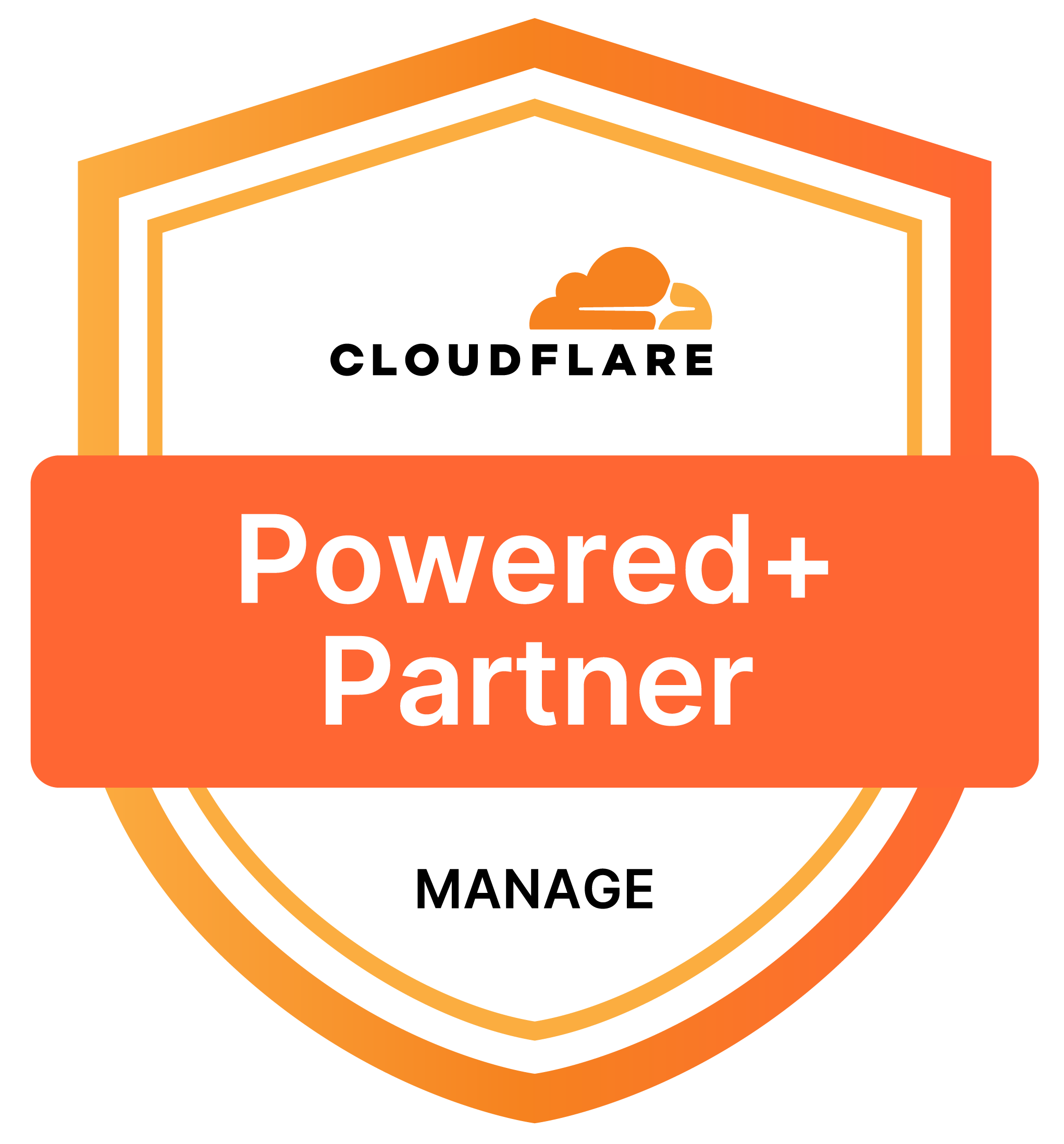 Cloudflare PowerUP+ Partner badge